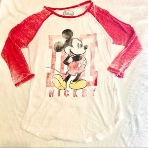 Disney Mickey Mouse Distressed Baseball T-shirt